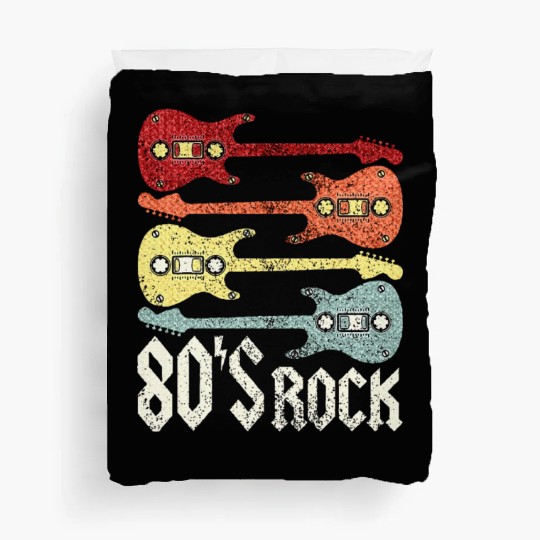 80s Rock Band Guitar Cassette Tape 1980s Duvet Covers