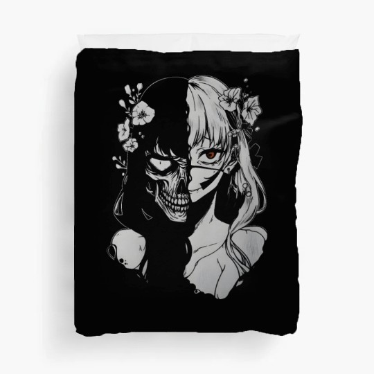 anime skull girl horror Duvet Covers