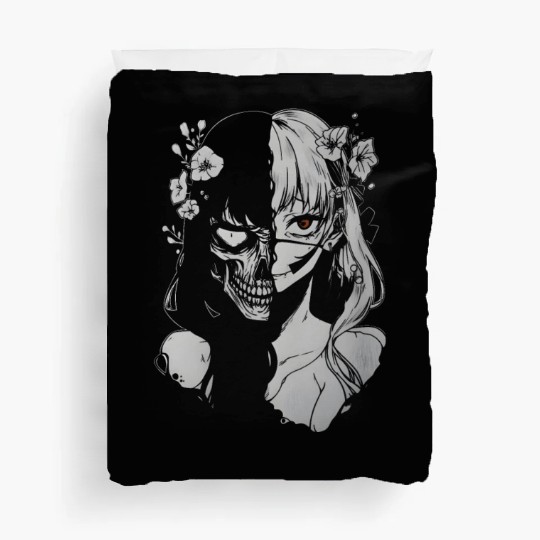 anime skull girl horror Duvet Covers