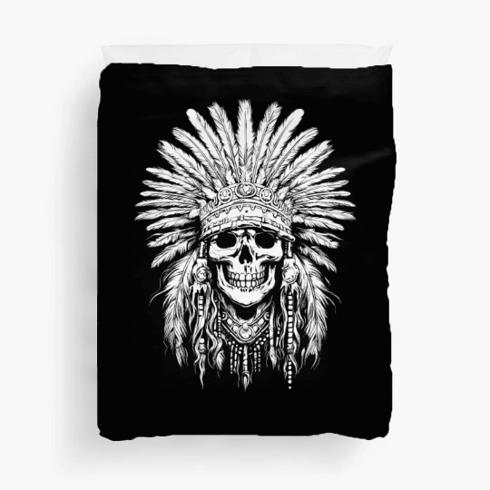 Indigenous Native American Skull Head Duvet Covers