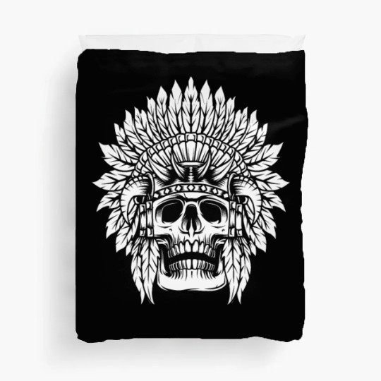 Indigenous Native American Skull Head Duvet Covers