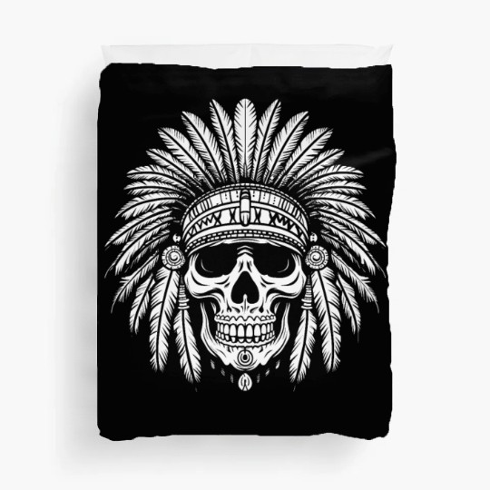 Indigenous Native American Skull Head Duvet Covers