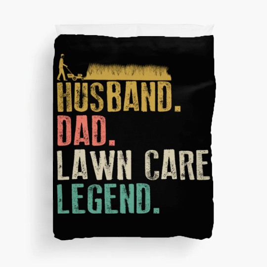 Father Husband Lawn Mowing Legend Gardening Dad Duvet Covers