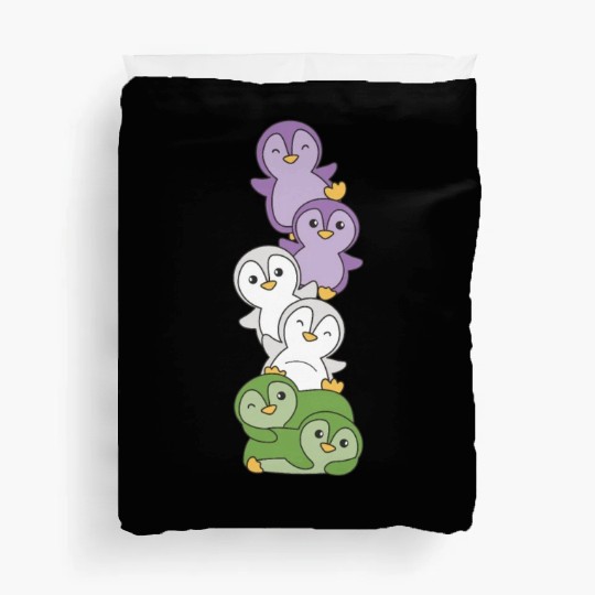 Genderqueer Flag Pride Lgbtq Cute Penguin Duvet Covers