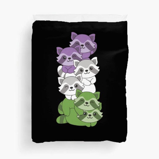 Genderqueer Flag Pride Lgbtq Cute Raccoon Duvet Covers