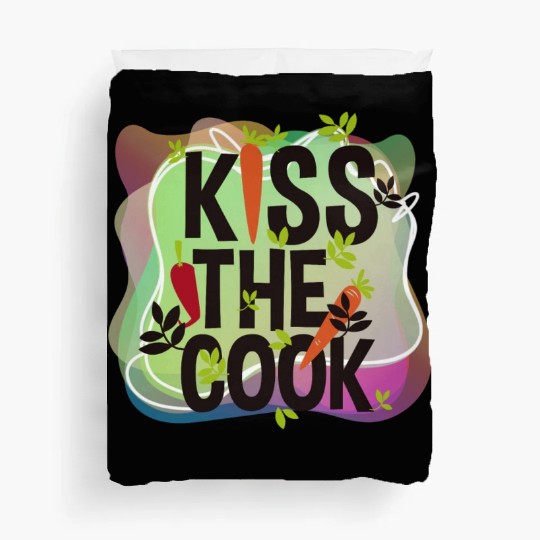 Vector Cartoon Kiss The Cook Carrot Metaphor Art Duvet Covers