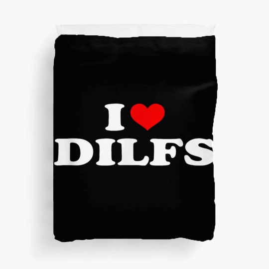Funny I Love DILFs I heart DILFs Red Heart Cool Duvet Covers