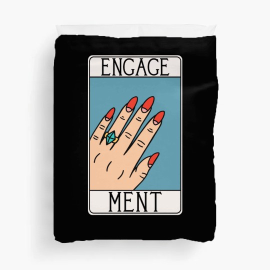 Engagement - Engaged Tarot Card - Wedding Proposal Duvet Covers