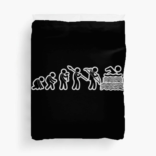 Evolution Swimming Black Grunge Duvet Covers