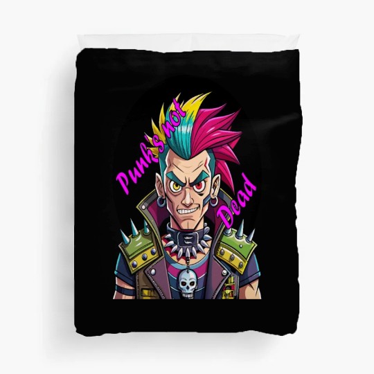 Rebel's Gaze: A Tribute to Punk's Resilience Duvet Covers