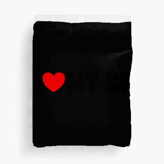 I Love My BF Red Heart Matching Couple Boyfriend Duvet Covers