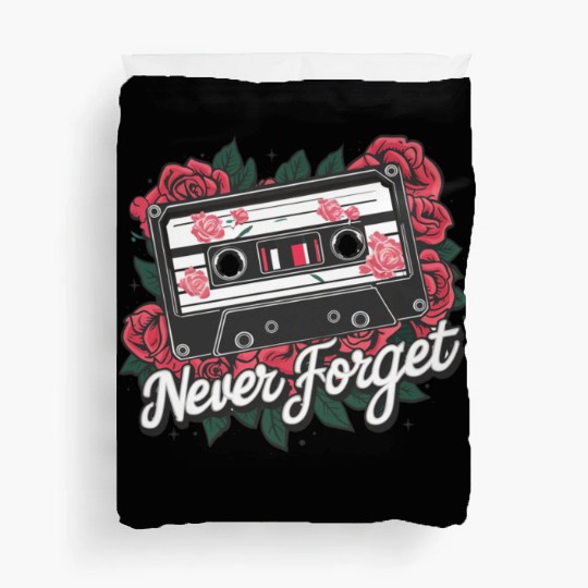 A cassette tape colored with roses Duvet Covers
