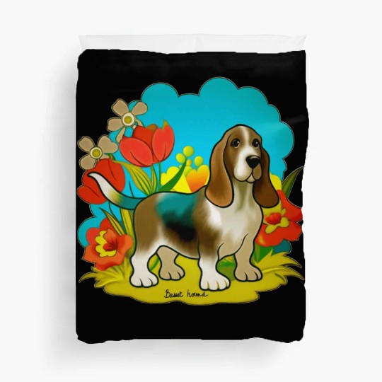 A sweet basset hound dog Duvet Covers