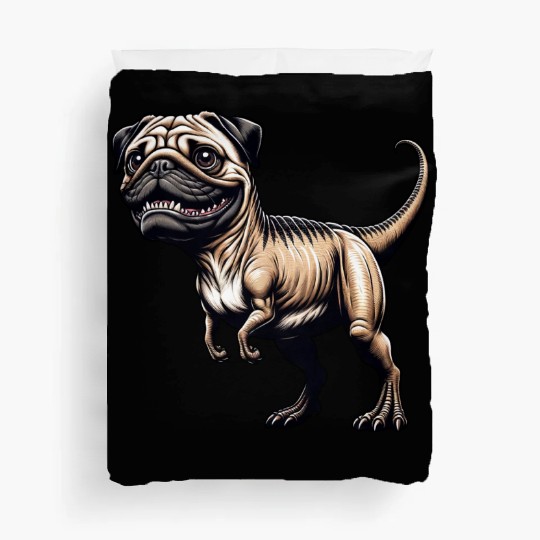 T-Rex & Pug Hybrid Cartoon Fun Duvet Covers