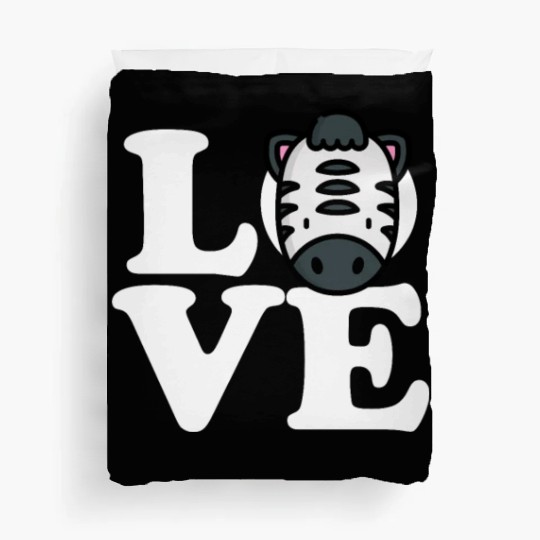 LOVE Zebra Funny Stripes Animal Face African Pun Duvet Covers