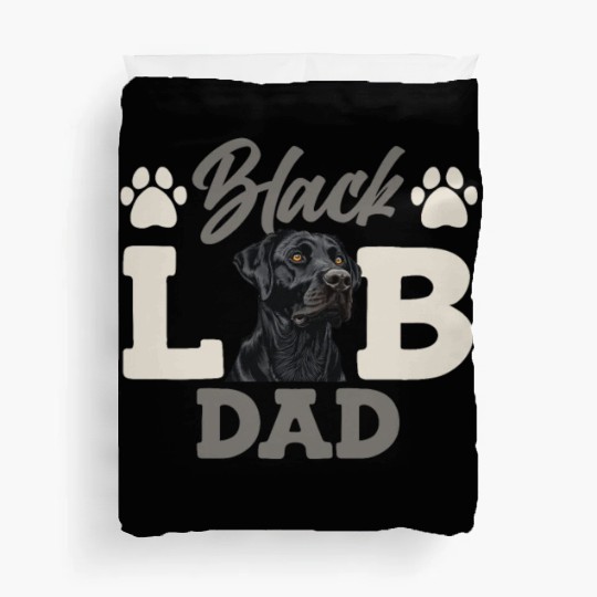 Black Labrador BLACK LAB DAD Labrador Owner Duvet Covers