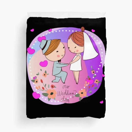 Funny Cute Bride Happy Kawaii In Wedding Day Love Duvet Covers