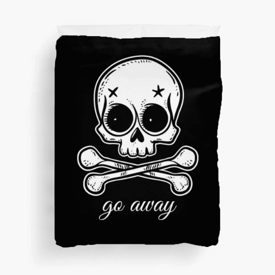 Go Away | Skull and Crossbones Duvet Covers