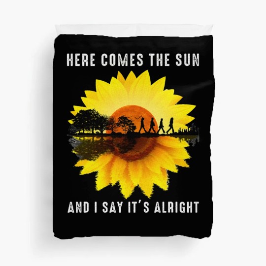 Here Comes The Sun And I Say It's Alright Guitar Duvet Covers