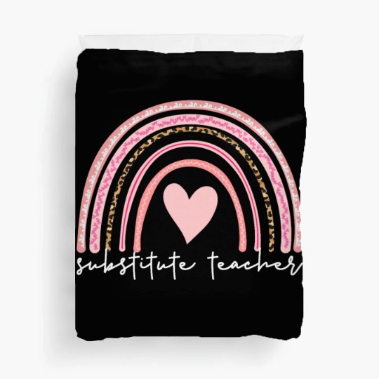 Substitute Teacher Boho Rainbow Back To School Duvet Covers