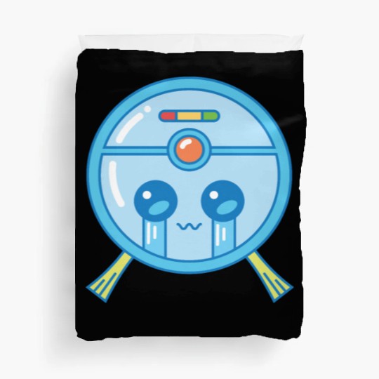 Sad Robot Vacuum Cleaner Kawaii Duvet Covers