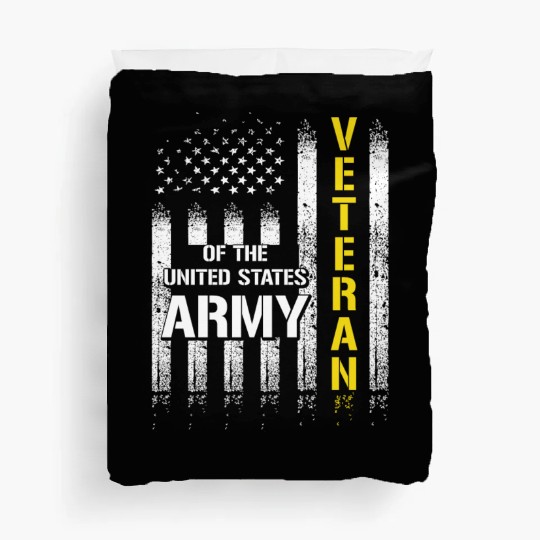Veteran of United States US Army American Flag Duvet Covers