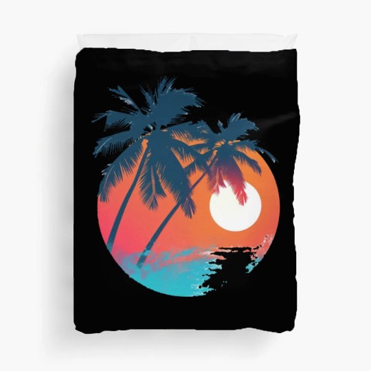 Tropical Sunset Retreat With Soaring Birds Duvet Covers