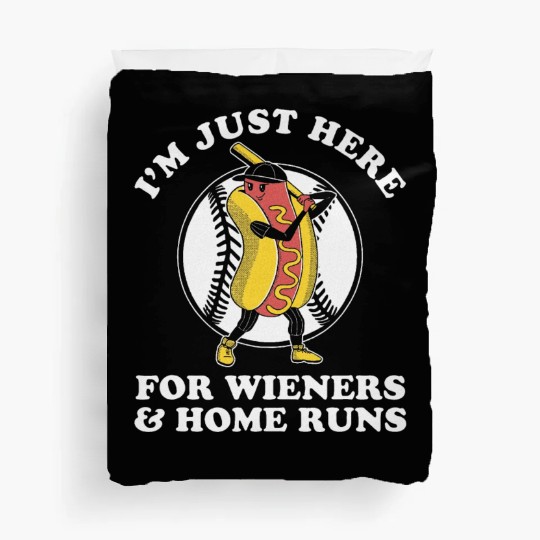 Baseball Design for Women Men Wieners Home Runs Duvet Covers