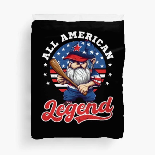 4th Of July Baseball All American Legend Duvet Covers
