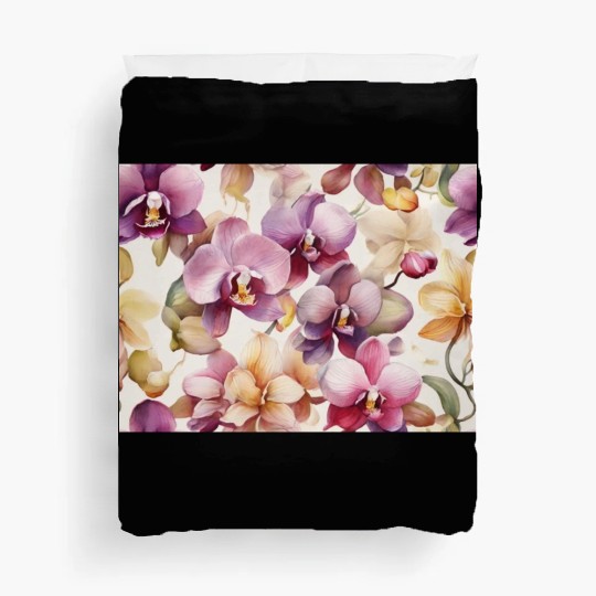 Sweet Watercolor Orchid Art Duvet Covers