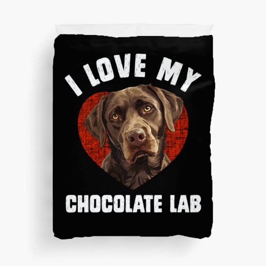 Brown Labrador I LOVE MY CHOCOLATE LAB Owners Duvet Covers