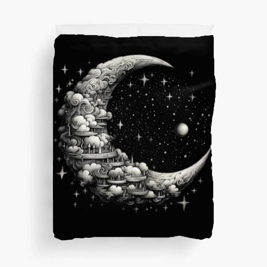 Cool Full Moon - Solar Eclipse, Moon Phases Total Duvet Covers
