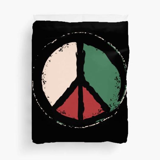 Free Palestine - Peace Symbol Duvet Covers