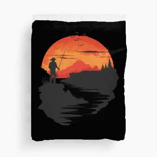 Sunset Fishing Solitude Escape Duvet Covers