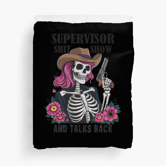 Cool S.h.i.t Show Supervisor Hilarious Vintage Duvet Covers