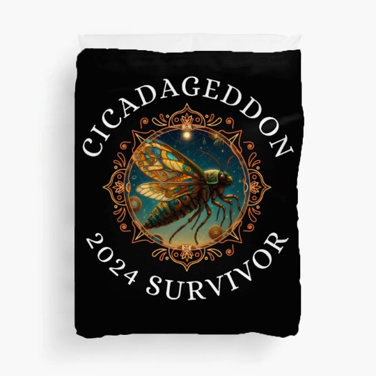 Cicadageddon Invasion Tour 2024 Funny Cicada Event Duvet Covers
