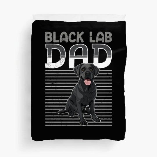 Black Labrador BLACK LAB DAD Labrador Owner Duvet Covers