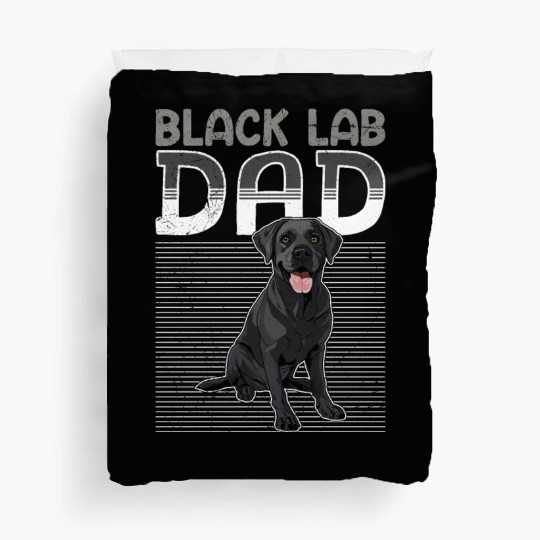 Black Labrador BLACK LAB DAD Labrador Owner Duvet Covers