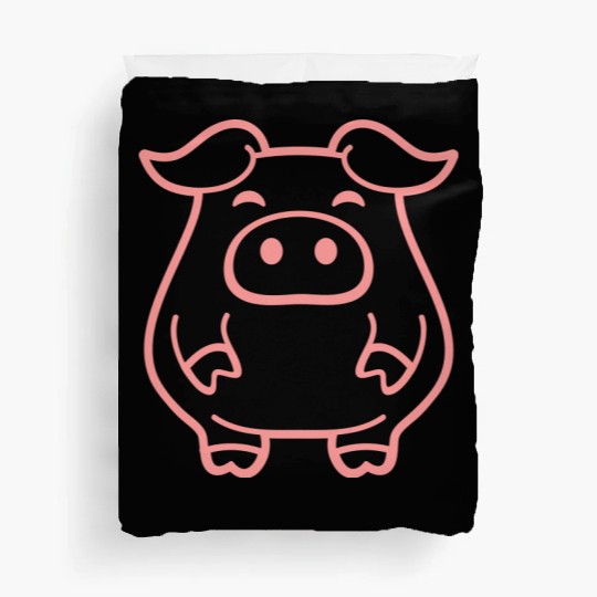 Little cute piggy pig piglet fat chubby animal Duvet Covers