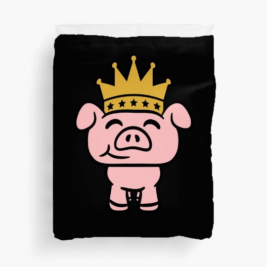 Pig King Queen Crown Prince Princess Piggy Piglet Duvet Covers