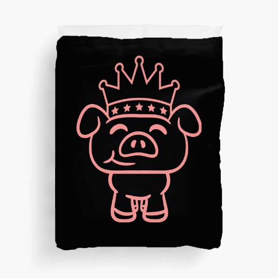 Pig King Queen Crown Prince Princess Piggy Piglet Duvet Covers