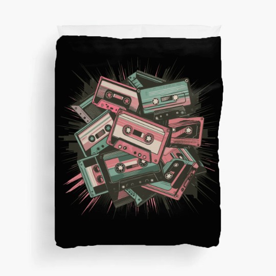 80s Retro Cassette Classic Cassette Tape for a Duvet Covers