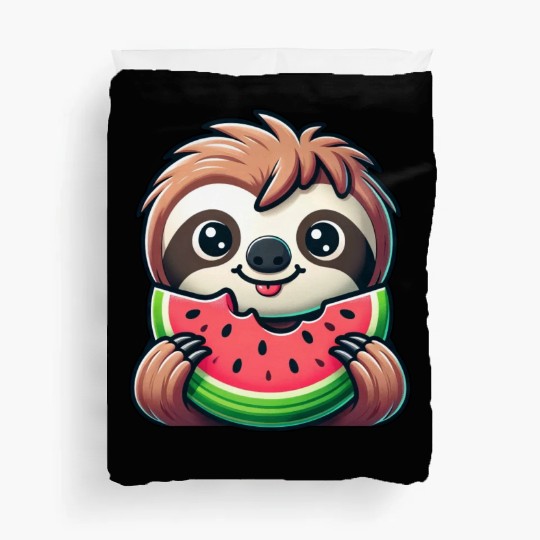 Sloth Summer Fruit Melon Duvet Covers