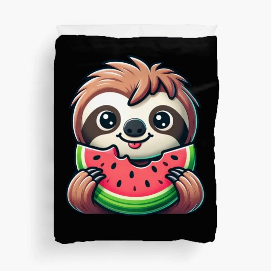 Sloth Summer Fruit Melon Duvet Covers