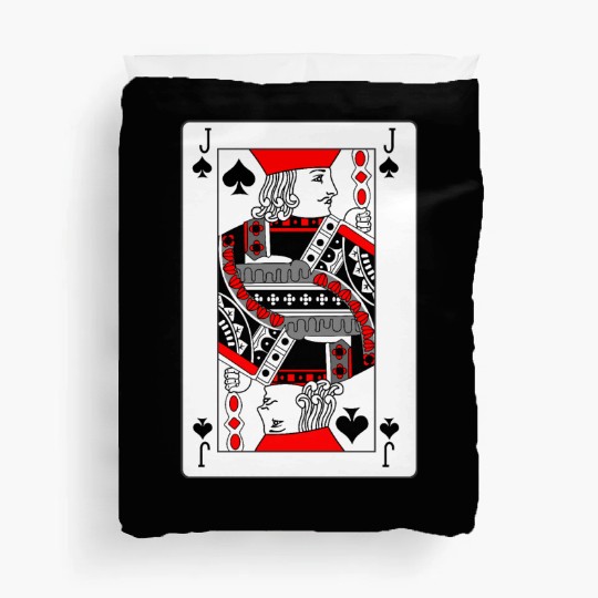Jack Playing card of spades Duvet Covers