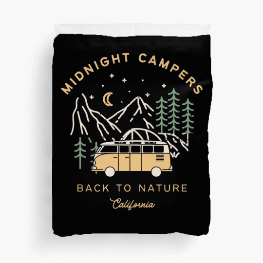 Midnight Campers Back to nature California Duvet Covers