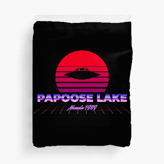 Vaporwave Papoose Lake Nevada Area 51 S4 Duvet Covers
