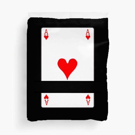 Playing card ace of hearts with banner space Duvet Covers