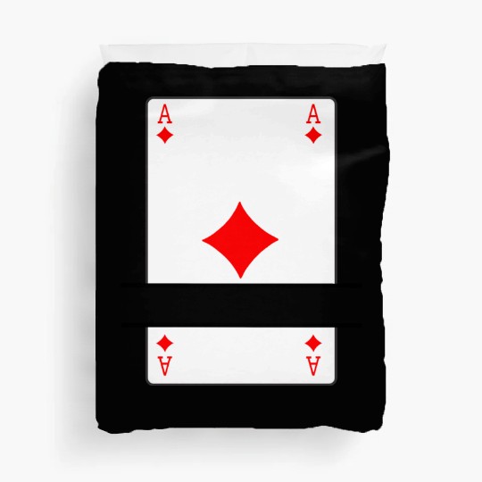 Playing card ace of diamonds with banner space Duvet Covers