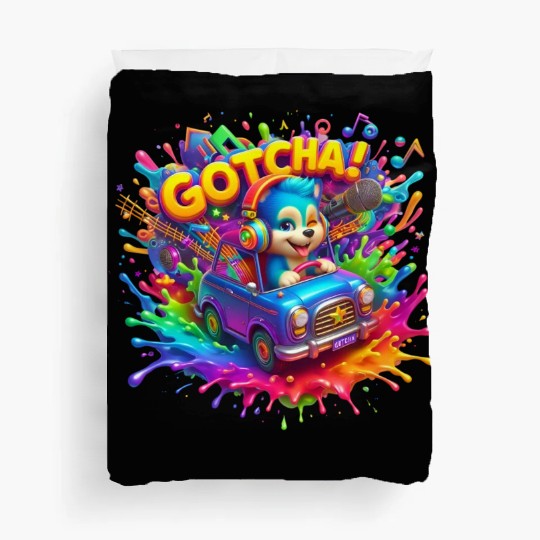 Stellar Cadence: Symphony of Neon Hues - GoTCha! Duvet Covers